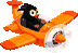 The bird in his orange plane